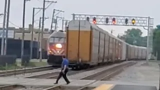 Metra 413 "Operation Lifesaver" Nearly Hits Pedestrian On The MD-W