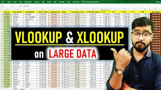 How To Apply VLOOKUP and XLOOKUP Formula on Large Data in Excel [Hindi] #excel