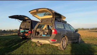 Volvo XC70 camping - morning sunrise at my favorite spot