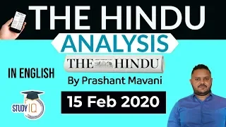 English 15 February 2020 - The Hindu Editorial News Paper Analysis [UPSC/SSC/IBPS] Current Affairs