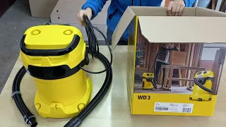 Odkurzacz warsztatowy Karcher WD3, unboxing, test praktyczny.