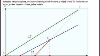 Вариант 149, задача 11. Велосипедист догоняет двух других