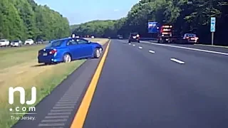 Dashcam captures out-of-control driver on New Jersey Highway