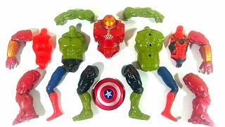 Merakit mainan iron Buster, hulksmash Vs Spider-Man Avengers superhero toys