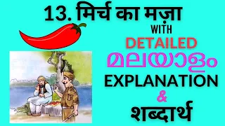 Class 3 Hindi chapter 13 - Mirch ka maza / with malayalam explanation / and shabdaarth