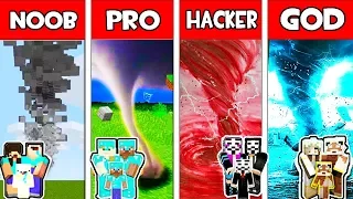 Minecraft - NOOB vs PRO vs HACKER vs GOD : FAMILY DESTRUCTIVE TORNADO in Minecraft Animation