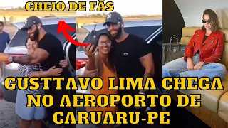 Gusttavo Lima no AEROPORTO de Caruaru-PE, CERCADO por fãs e Andressa Suita foi com o MARIDO ?