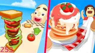 Sandwich Runner Vs Pancake Run - Android iOS Gameplay Walkthrough - Mobile Games - 253
