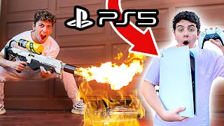 Destroying Kids PS4 & Surprising Him With NEW PS5! (GIVEAWAY)