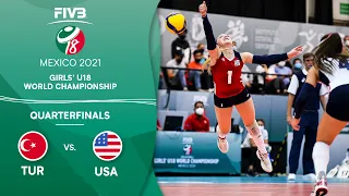 TUR vs. USA - Quarterfinals | Full Game | Girls U18 Volleyball World Champs 2021