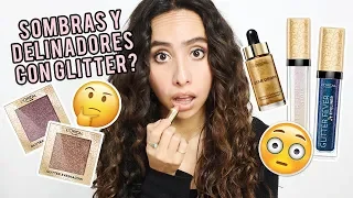 PROBANDO MAQUILLAJE L'OREAL CON GLITTER 😱 VALEN LA PEENA? PRIMERAS IMPRESIONES + RESEÑA