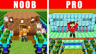 TAJNA BAZA NOOB vs TAJNA BAZA PRO vs 1000 ZOMBI w Minecraft!