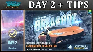 NFS No Limits | Day 2 + TIPS - Lamborghini Huracan Evo | Breakout Event