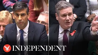 Live: Rishi Sunak faces Keir Starmer at PMQs as Israel-Hamas conflict continues