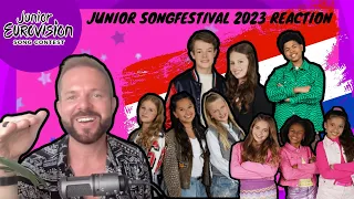 🇳🇱 JUNIOR SONGFESTIVAL 2023 🇳🇱  | ALL SONGS REACTION & TOP 4 | JUNIOR EUROVISION 2023