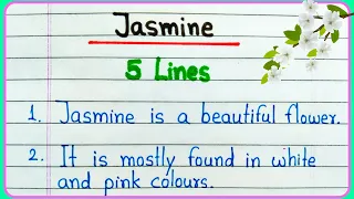 Jasmine flower essay in English 5 lines || 5 lines on Jasmine || Short essay on Jasmine flower