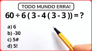 60 ÷ 6 ( 3 - 4 ( 3 - 3 )) =❓ Matemática Básica‼️