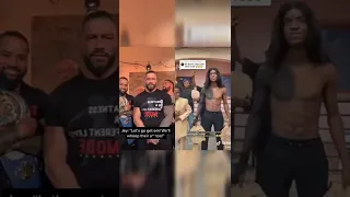 The Bloodline reacting to the viral Tik Tok video 😀 of Roman Reigns entrance #shorts #wwe