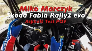 Miko Marczyk - POV Helmet Cam Asphalt Test / Škoda Fabia Rally2 evo