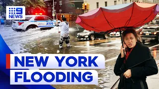 New York City hit with major rainstorm caused extensive flooding | 9 News Australia
