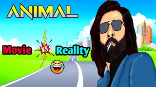 Animal movie Vs reality | Ranbir kapoor Rashmika M, Anil K, Bobby D, || Animation zone tv || video 😜