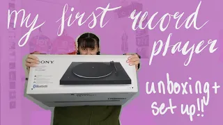 Record player unboxing + setup!! (Bluetooth Sony turntable PS LX310BT)