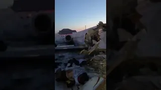 Опубликовано видео с места падения самолета под Алматы