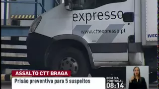 Assaltantes dos CTT de Braga detidos preventivamente