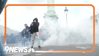 Protests in France over government pension reforms