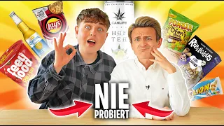 Wir ESSEN Produkte, die wir NOCH NIE probiert haben! 🍖🍺 ft. Smiley