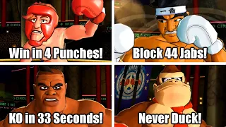 Punch-Out!! Wii HD - All Title Defense Challenges (No Damage)