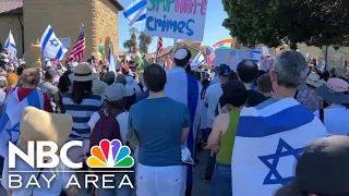 Pro-Israel and Pro-Palestinian groups host dueling rallies on Stanford's campus