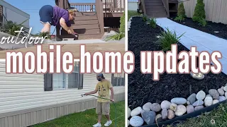 *NEW*OUTDOOR MOBILE HOME UPDATES | new landscaping | outdoor mobile home makeover | TRANSFORMATION ✨