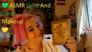 💚ASMR Gold And Green Makeup💛