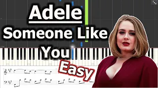 Adele - Someone Like You | EASY Piano Tutorial | Synthesia | Sheet Music