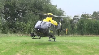 Police helicopter uses SIREN whilst taking off