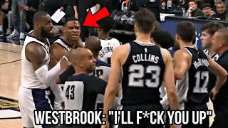 *FULL CAPTIONS* Russell Westbrook Gets HEATED At Zach Collins For Elbowing Him In The Face!😳