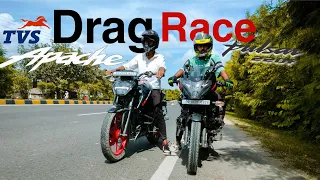 Bajaj Pulsar 220F Vs TVS Apache 160 V4 Drag Race 🔥 #bajaj #tvs