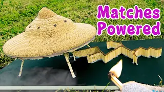 GIANT UFO Flying Saucer from MATCHES - Match Chain Reaction Amazing Fire Domino