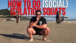 Martins Squats On The Beach During Social Isolation - Pop Up Gym