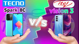 Itel Vision 3 v/s Tecno Spark 8C || Step by step full compiyer || @T-Bangla-Tech-TBT || bd