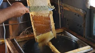 Откачка мёда. Как качают мёд.