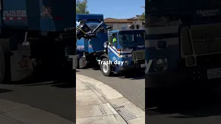 Trash Truck in route Republic Blue