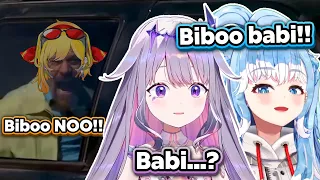 Kobo teaches Biboo yet another ID curse word, while Kaela yells at her to stop in the background