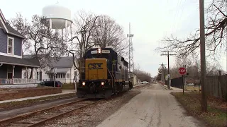 CSX L418 with CSX 4436 Rolling West along Franklin Street in Crawfordsville, Indiana