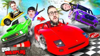 5 ЭКСТРЕМАЛЬНЫХ ГОНОК НА РАЗРЕЗАННОЙ МАШИНЕ ПОПОЛАМ! ЭТО ОЧЕНЬ СМЕШНО! (GTA 5 RP)