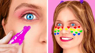 COOLE MÄDCHEN-HACKS, DIE DU AUSPROBIEREN MUSST 💝 Reich gegen Makeup Transformation von 123GO! TRENDS