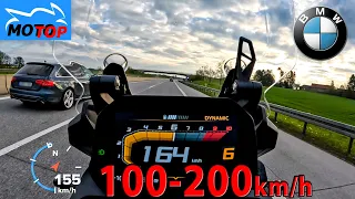 BMW F850GS (2023) - 100-200km/h ACCELERATION - Gopro GPS and DRAGY measured