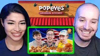 British Couple Reacts to Brits Try Popeyes with Try Guy Keith!