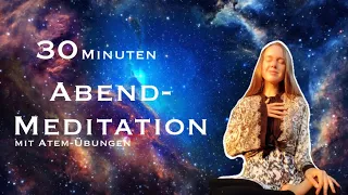 30min Abend-Meditation zum Loslassen und Einschlafen • mit Pranayama 🌙🐚⭐️